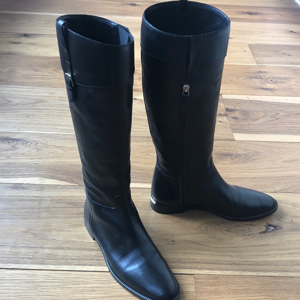 Burberry Knee High Leather Boots - Picture 4 of 8